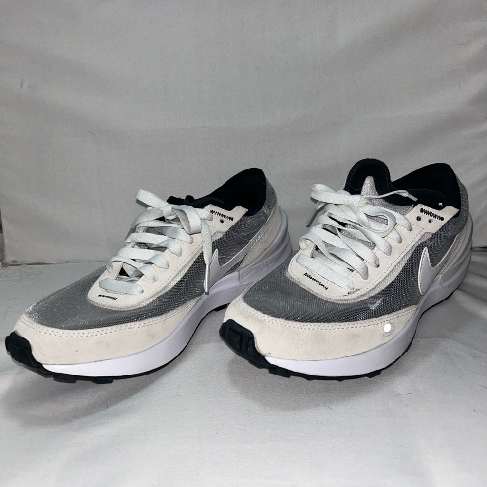 Nike Sneakers Waffle One Dual Tone Mesh Upper White Black Cream Shoes DC0481 100